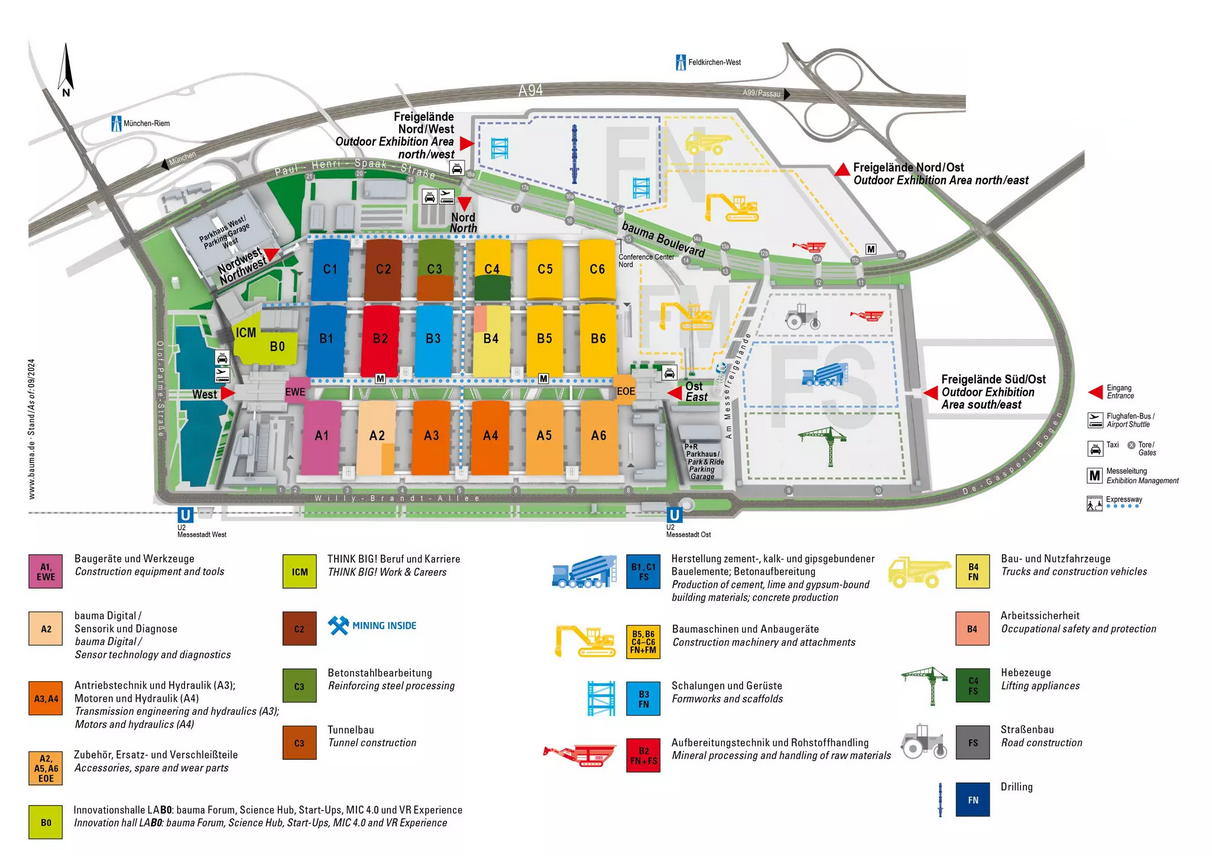 Fairgrounds and hall plan - bauma 2025